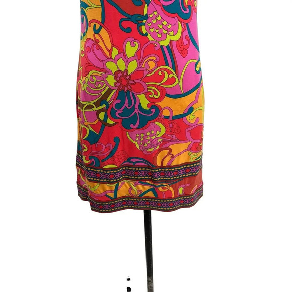 Trina Turk Felana Shift Dress Floral Paisley Print Multicolor Red Size 4 - Picture 5 of 10